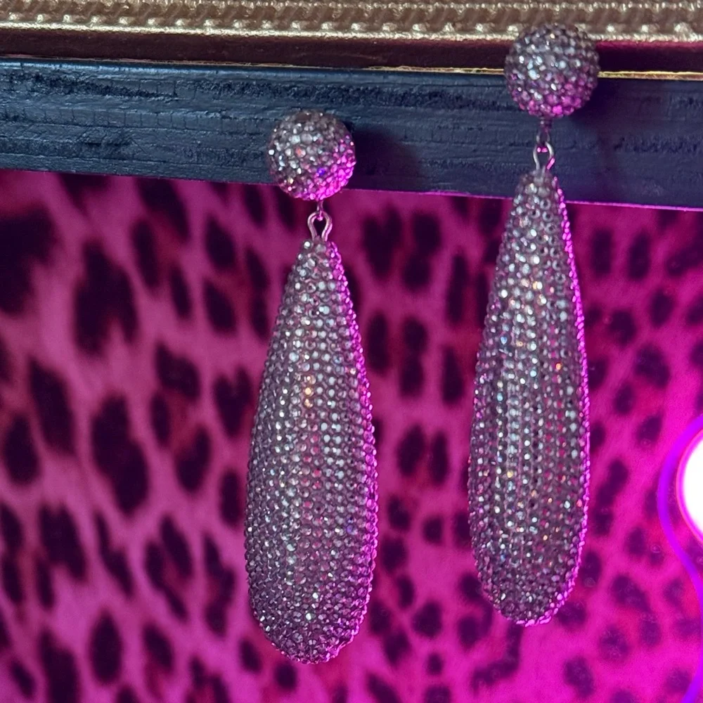 REPURCHASE Roni Blanshay Silver Crystal Drop Earrings - Picture 2 of 11